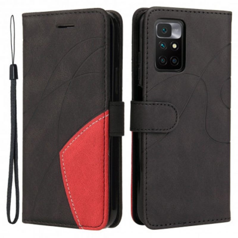 δερματινη θηκη Xiaomi Redmi 10 Δίχρωμο Signature Faux Leather