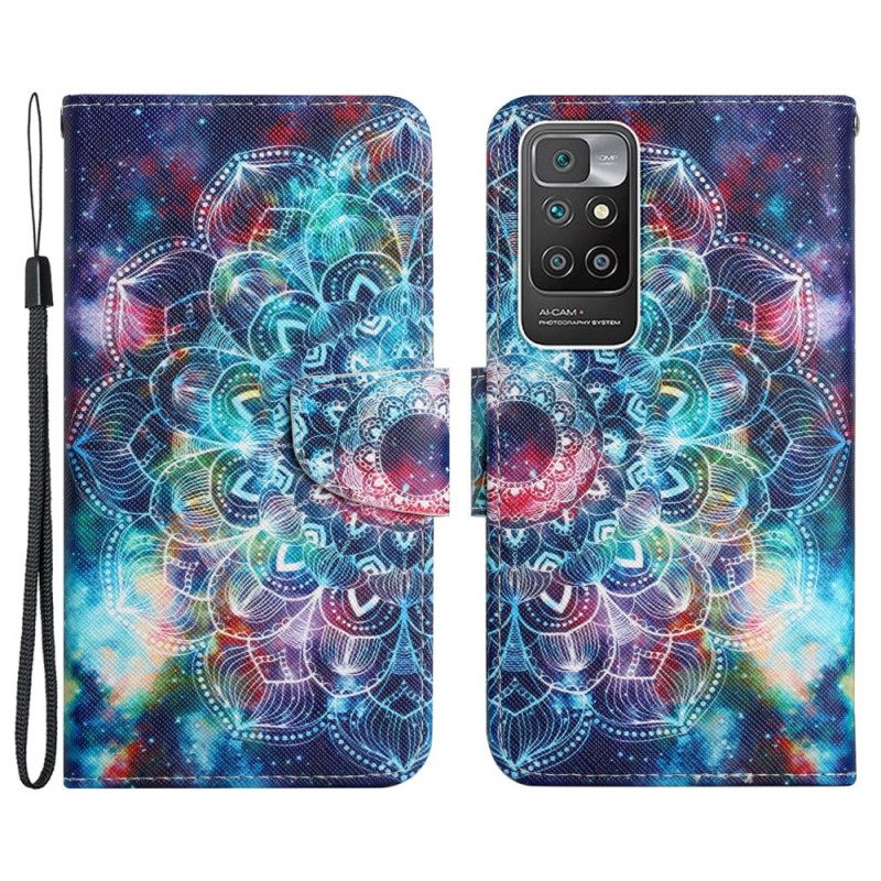 Κάλυμμα Xiaomi Redmi 10 με κορδονι Flashy Half Mandala Strappy