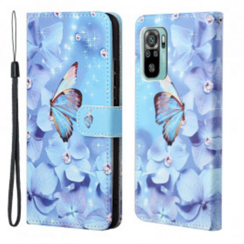 Κάλυμμα Xiaomi Redmi 10 με κορδονι Strappy Diamond Butterflies