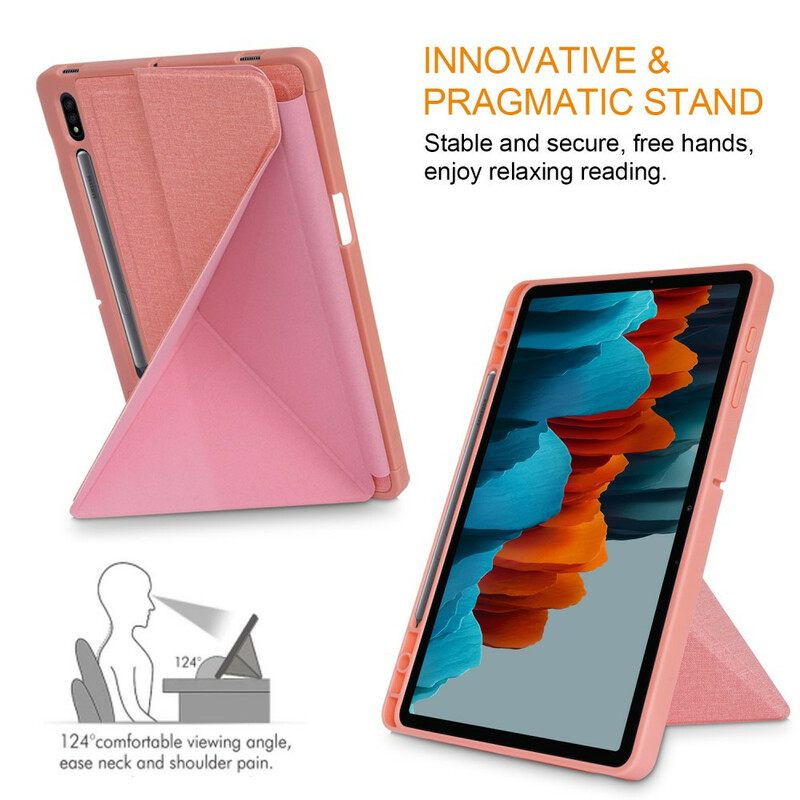 θηκη κινητου Samsung Galaxy Tab S7 FE Υφή Υφάσματος Origami