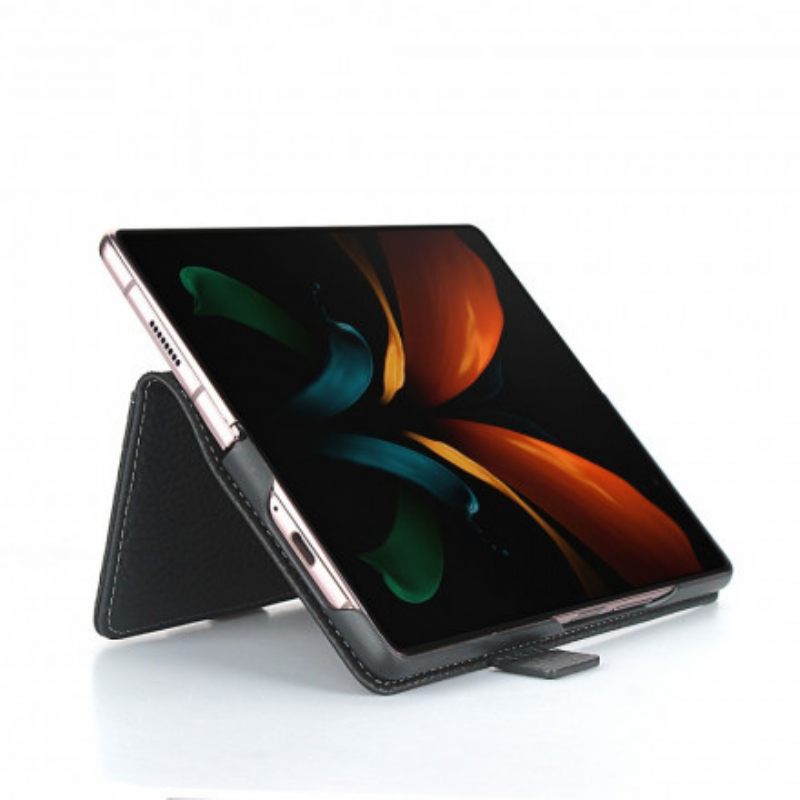 Κάλυμμα Samsung Galaxy Z Fold 2 Γνήσιο Δέρμα Litchi