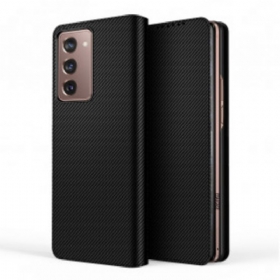 θηκη κινητου Samsung Galaxy Z Fold 2 Θήκη Flip Μαύρο Γνήσιο Δέρμα