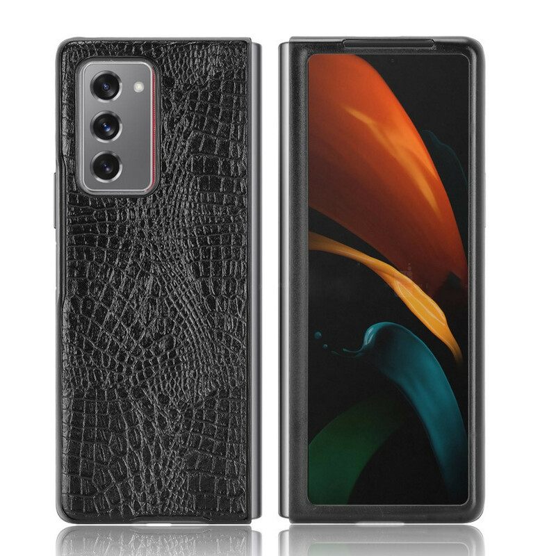 Θήκη Samsung Galaxy Z Fold 2 Στυλ Δέρματος Κροκοδείλου