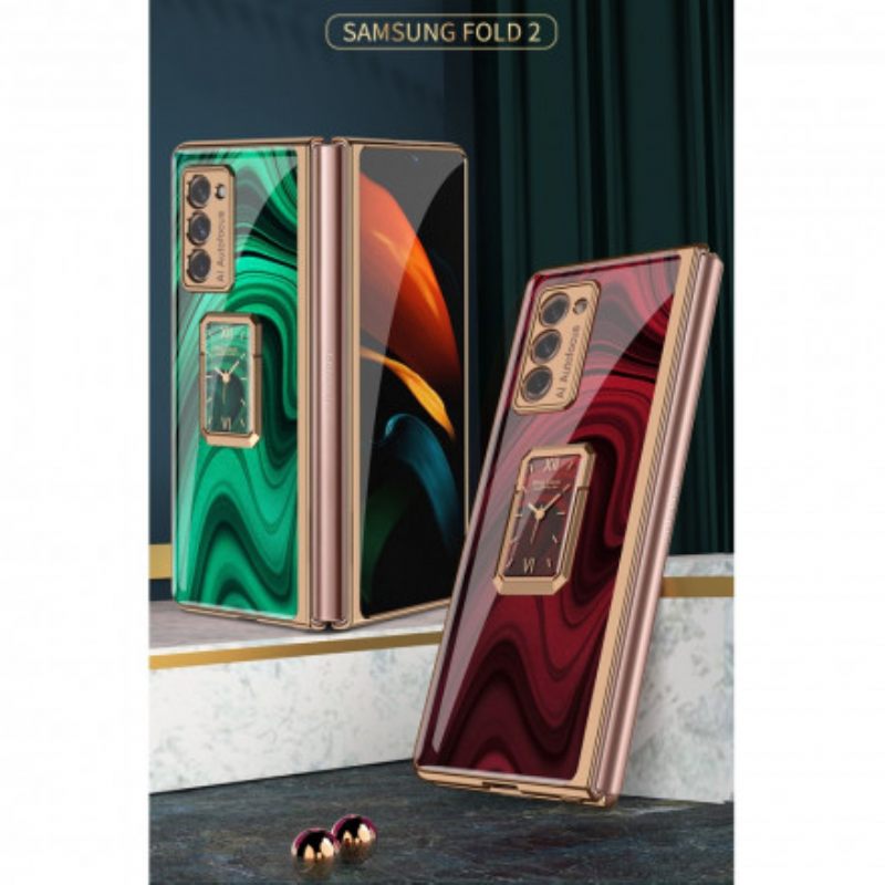 Θήκη Samsung Galaxy Z Fold 2 Vintage Ρολόι Και Gkk Stand