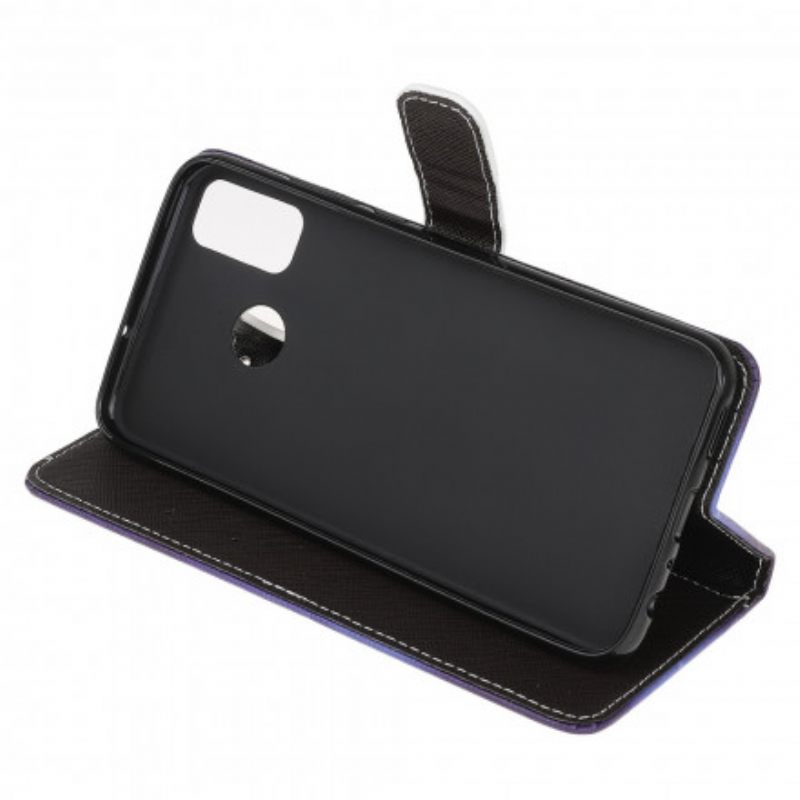 Κάλυμμα Moto G50 με κορδονι Strappy Black Cat Eyes