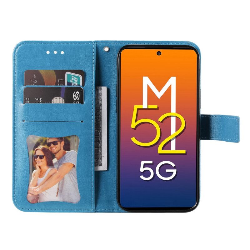 δερματινη θηκη Samsung Galaxy M52 5G Λουλούδια Μάνταλα