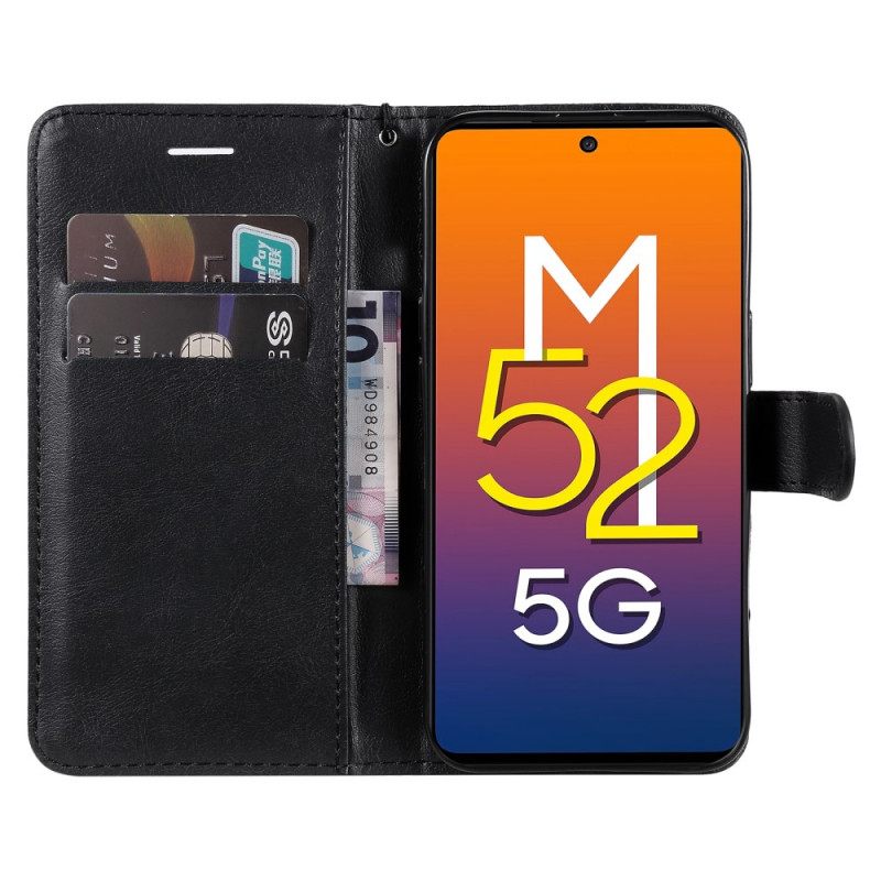 Κάλυμμα Samsung Galaxy M52 5G με κορδονι Δερμάτινο Ματ Λουράκι