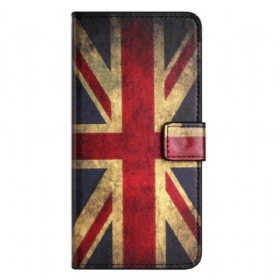 δερματινη θηκη iPhone 14 Εκλεκτής Ποιότητας Αγγλική Σημαία