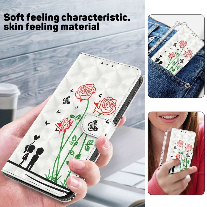 Κάλυμμα iPhone 14 με κορδονι Lanyard Love Dandelions