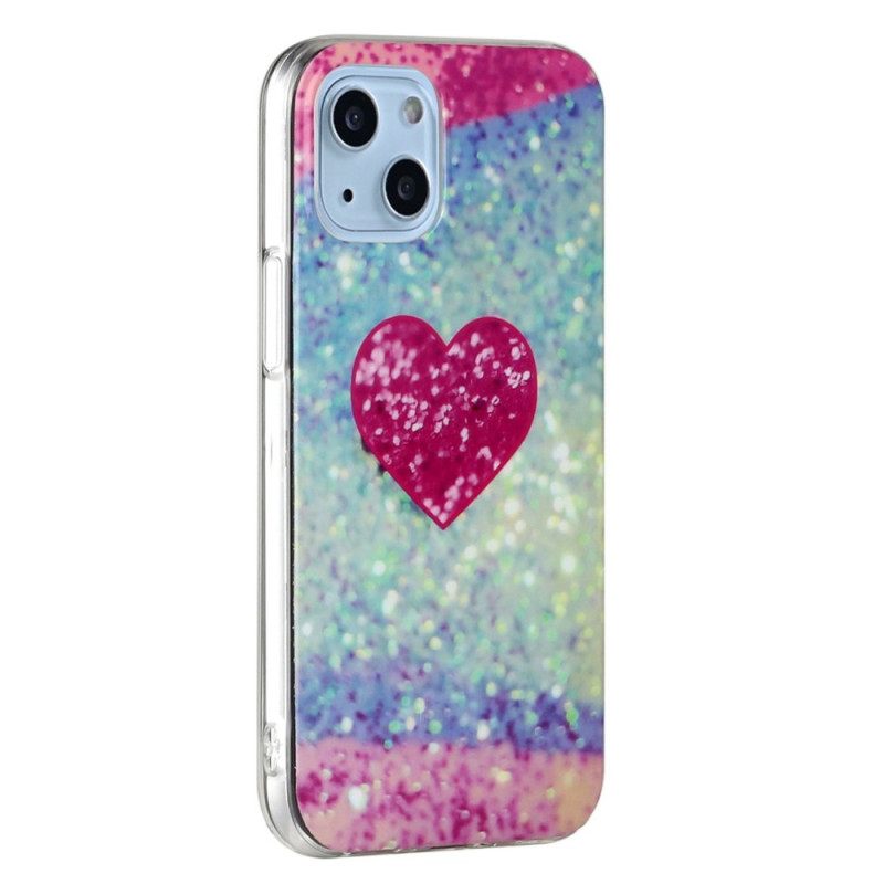 Θήκη iPhone 14 Glitter Heart