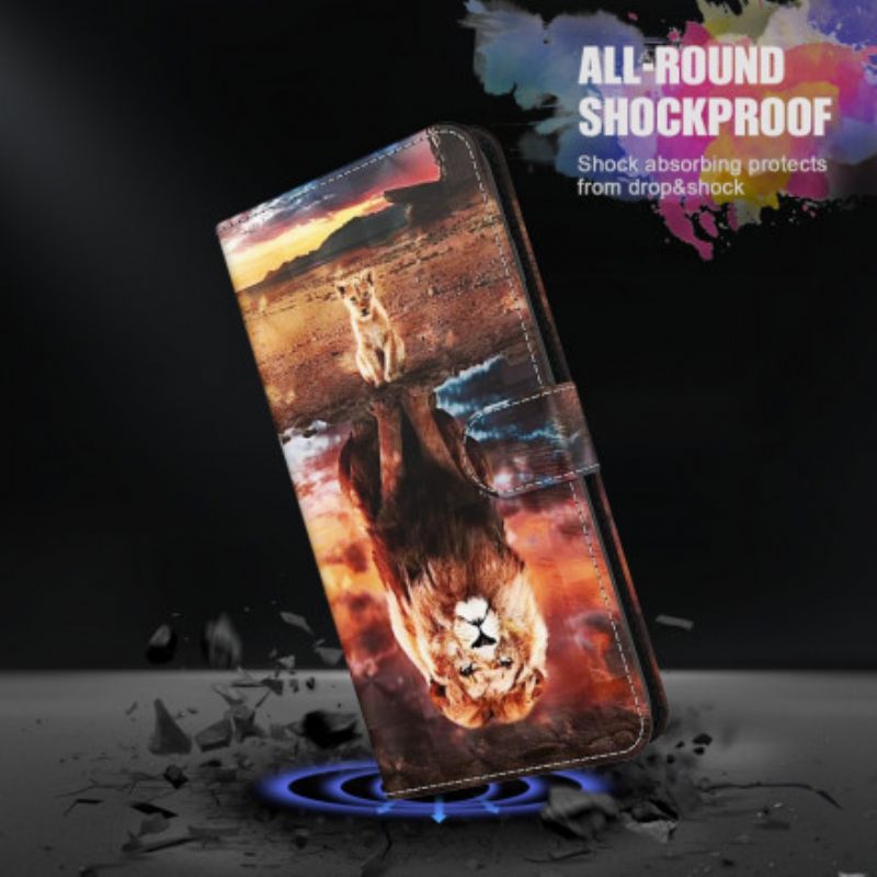 Κάλυμμα Samsung Galaxy A32 5G Light Spot Lion Με Κορδόνι