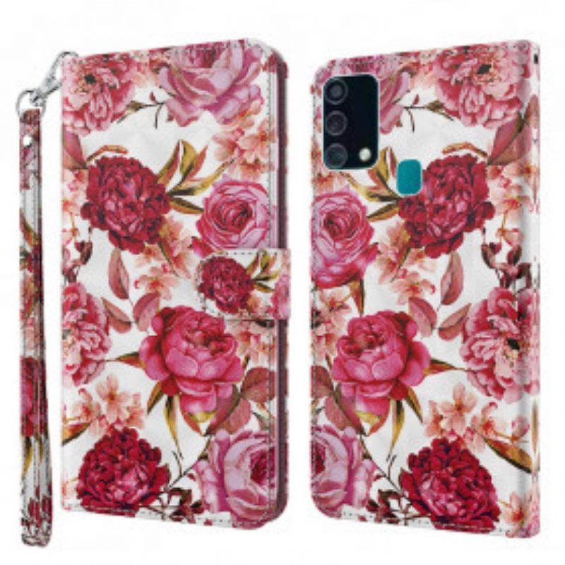 Κάλυμμα Samsung Galaxy A32 5G Light Spot Roses Με Κορδόνι