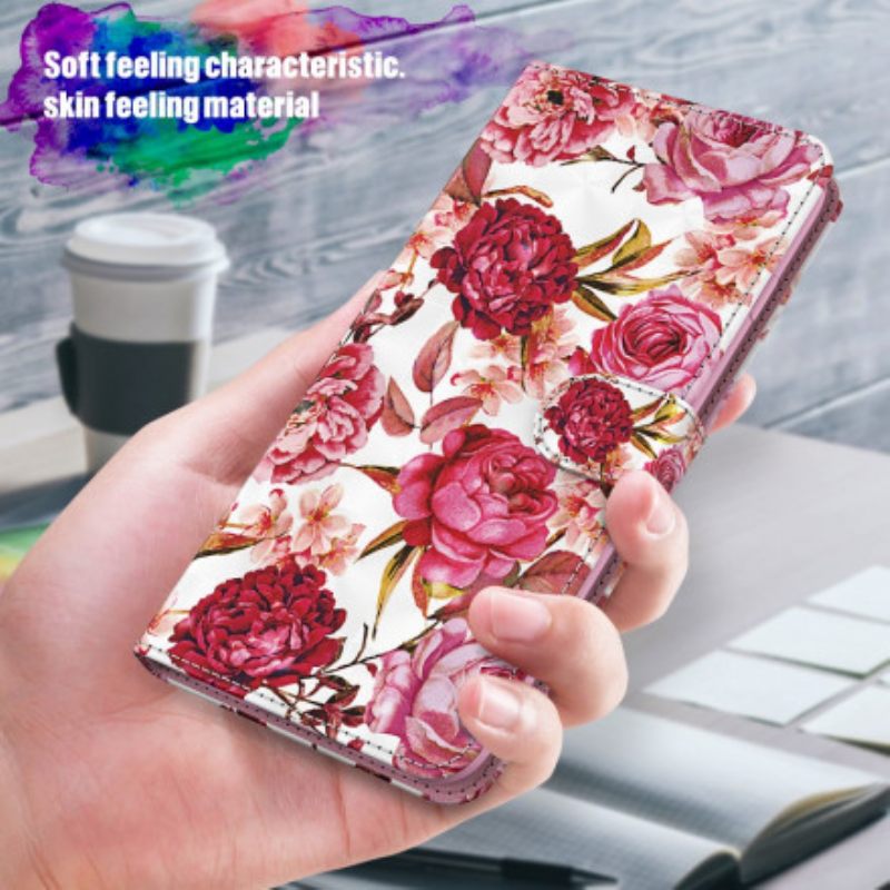 Κάλυμμα Samsung Galaxy A32 5G Light Spot Roses Με Κορδόνι