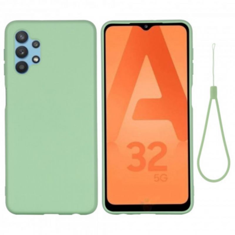 Θήκη Samsung Galaxy A32 5G Υγρή Σιλικόνη Με Κορδόνι