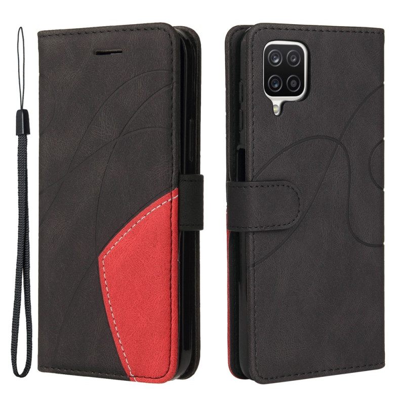 Κάλυμμα Samsung Galaxy M12 / A12 Δίχρωμο Signature Faux Leather