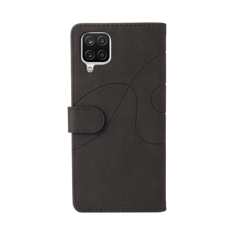 Κάλυμμα Samsung Galaxy M12 / A12 Δίχρωμο Signature Faux Leather