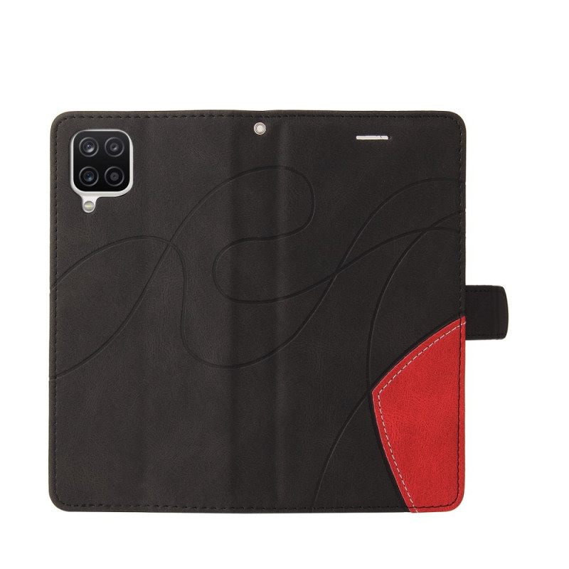 Κάλυμμα Samsung Galaxy M12 / A12 Δίχρωμο Signature Faux Leather