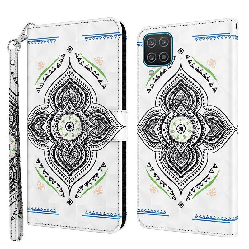 Κάλυμμα Samsung Galaxy M12 / A12 Light Spots Mandala Με Κορδόνι