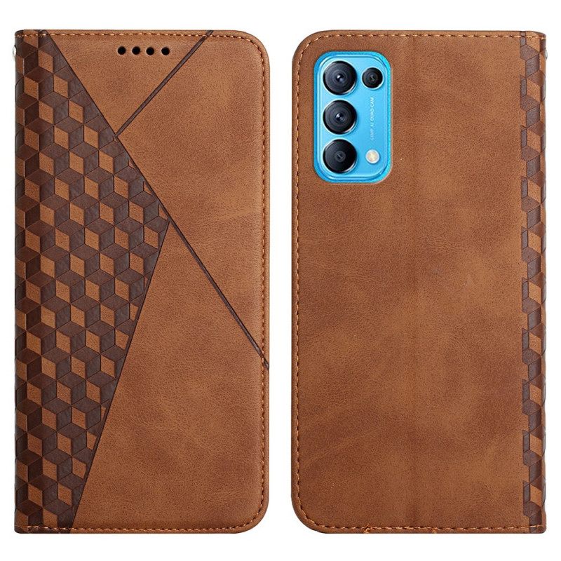 θηκη κινητου Oppo Find X3 Lite Θήκη Flip Εφέ Geo Leather