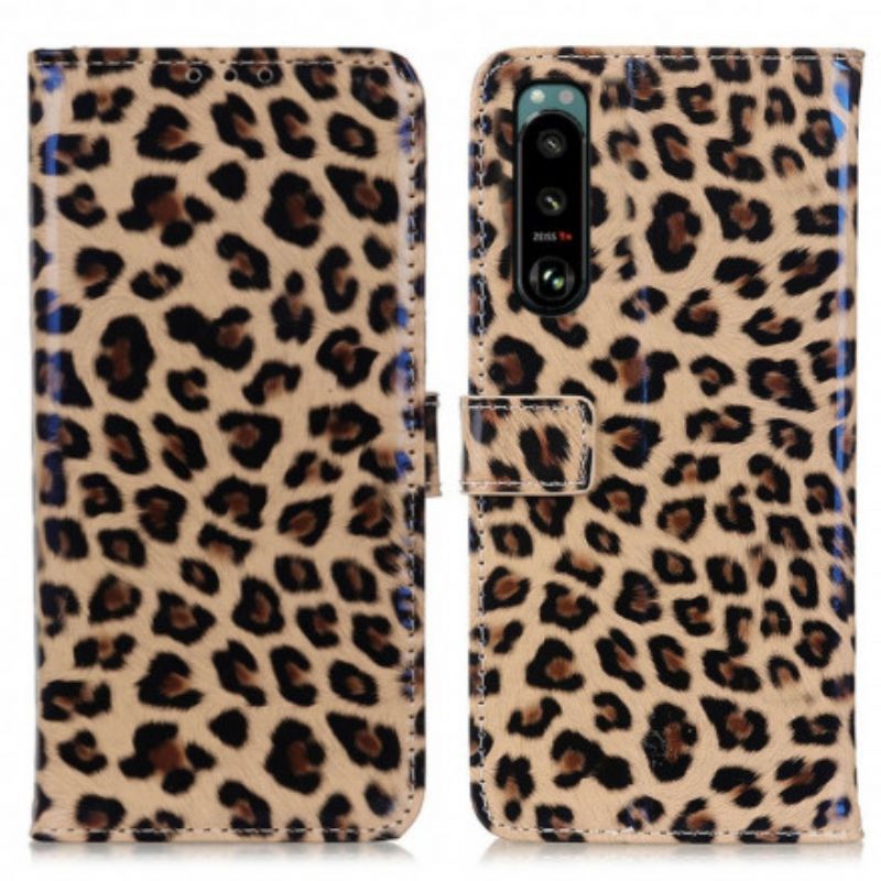 δερματινη θηκη Sony Xperia 5 III Απλό Leopard