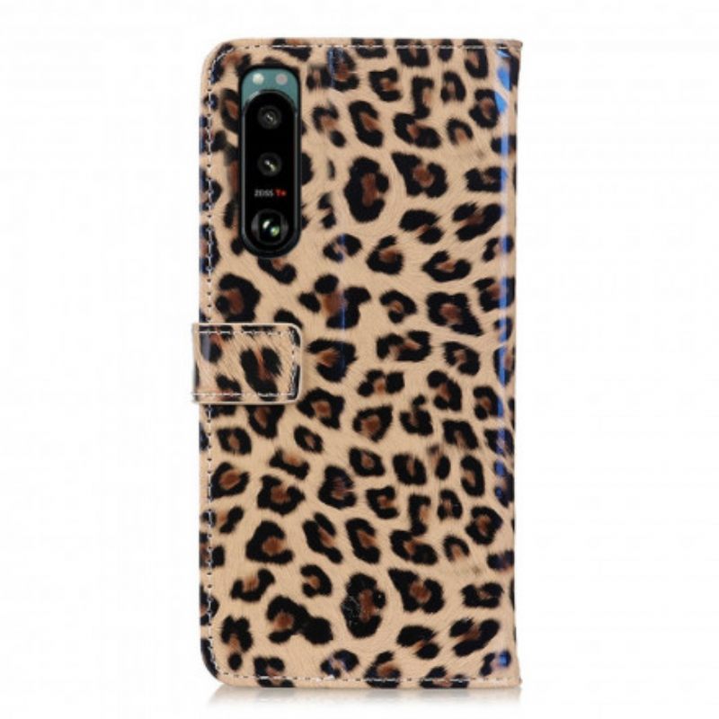 δερματινη θηκη Sony Xperia 5 III Απλό Leopard