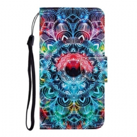 Θήκη Flip iPhone 12 / 12 Pro με κορδονι Flashy Strappy Mandala