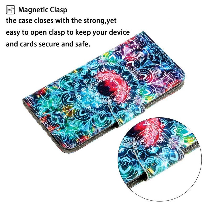 Θήκη Flip iPhone 12 / 12 Pro με κορδονι Flashy Strappy Mandala