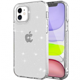 Θήκη iPhone 12 / 12 Pro Διαφανές Glitter Ενισχυμένο