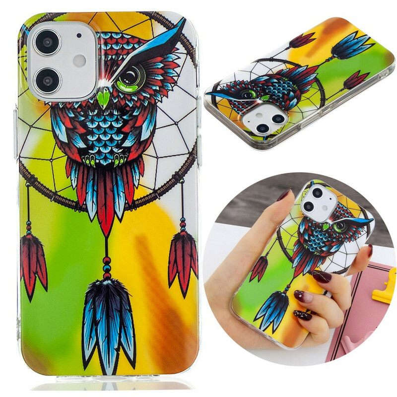 Θήκη iPhone 12 / 12 Pro Fluorescent Dream Catcher Κουκουβάγιας