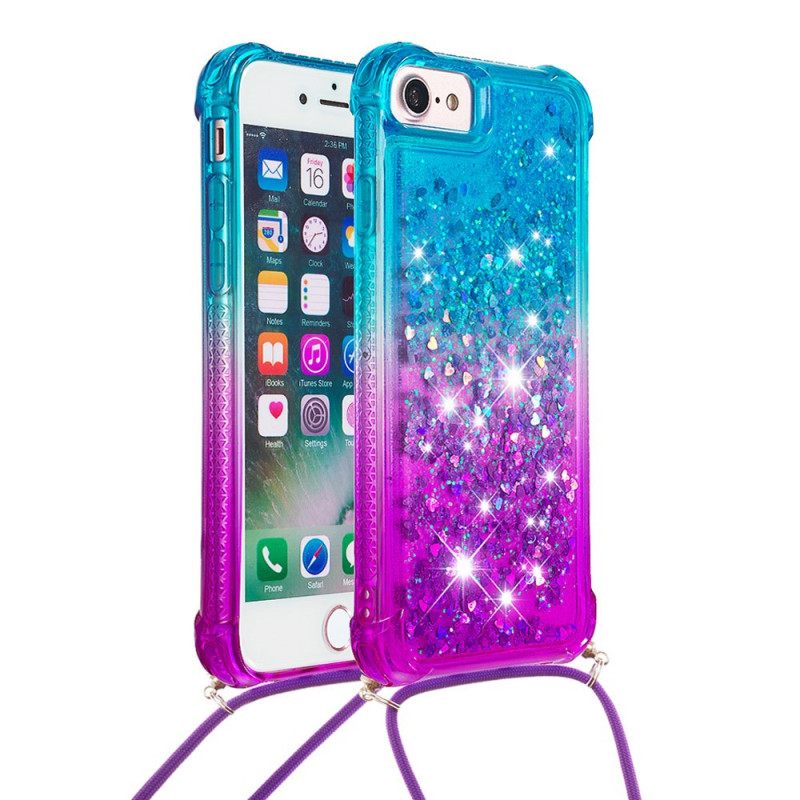 Θήκη iPhone SE 3 / SE 2 / 8 / 7 με κορδονι Κορδόνι Σιλικόνης Glitter