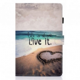Θήκη Flip Samsung Galaxy Tab A7 (2020) Η Ζωή Είναι Μικρή Παραλία