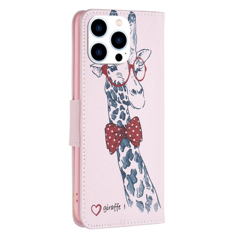 Δερματινη Θηκη iPhone 16 Pro Max Intello Giraffe