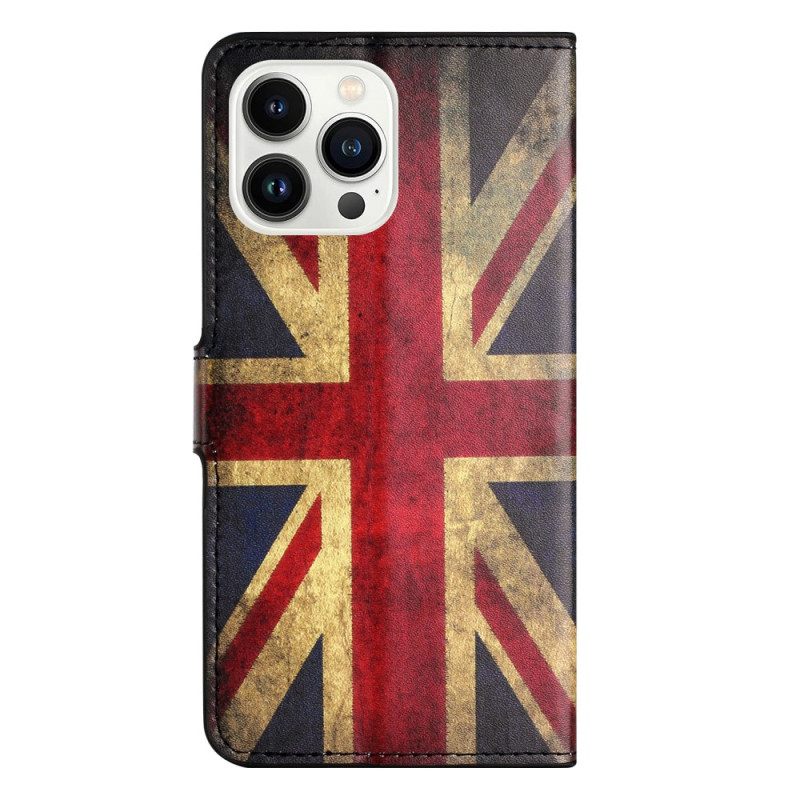 Δερματινη Θηκη iPhone 16 Pro Max Σημαία Union Jack