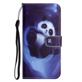 Δερματινη Θηκη iPhone 16 Pro Max Space Panda Strap