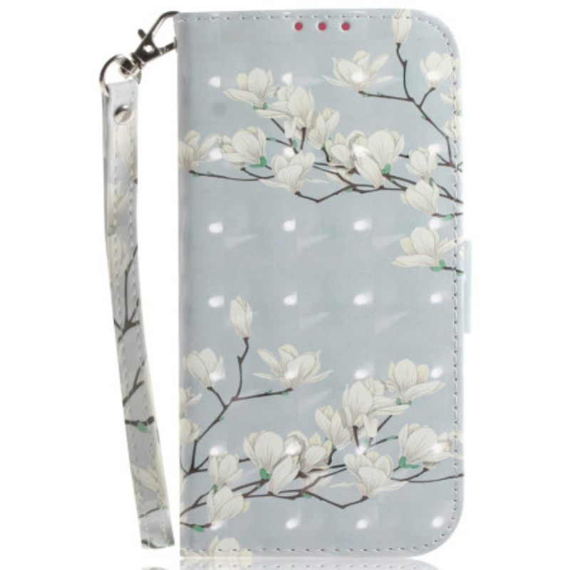 Δερματινη Θηκη iPhone 16 Pro Max Strap Magnolias