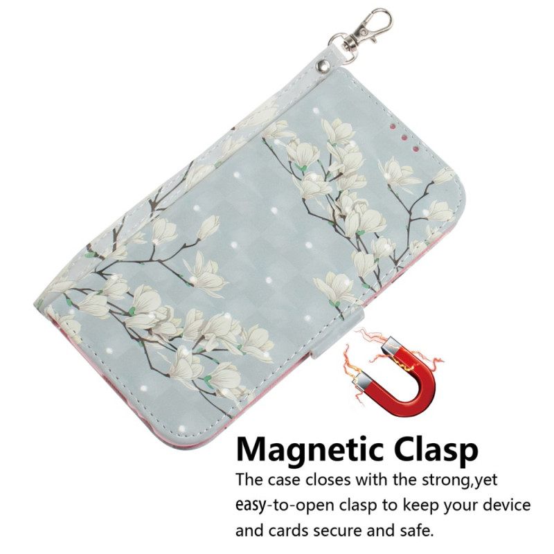 Δερματινη Θηκη iPhone 16 Pro Max Strap Magnolias