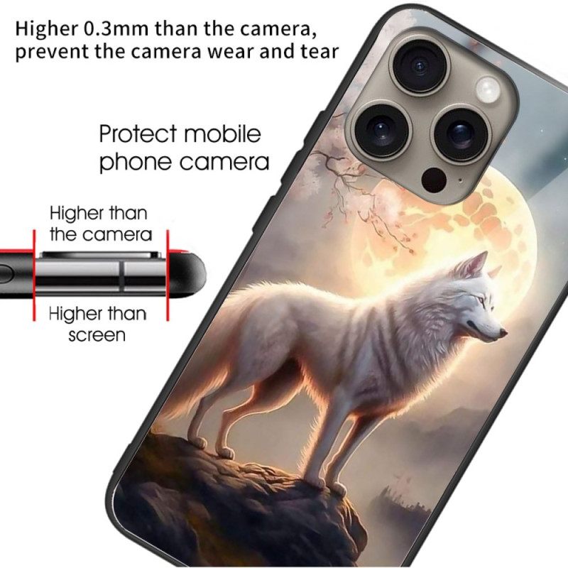 Κάλυμμα iPhone 16 Pro Max Moonlight Wolf Tempered Glass Σιλικόνης