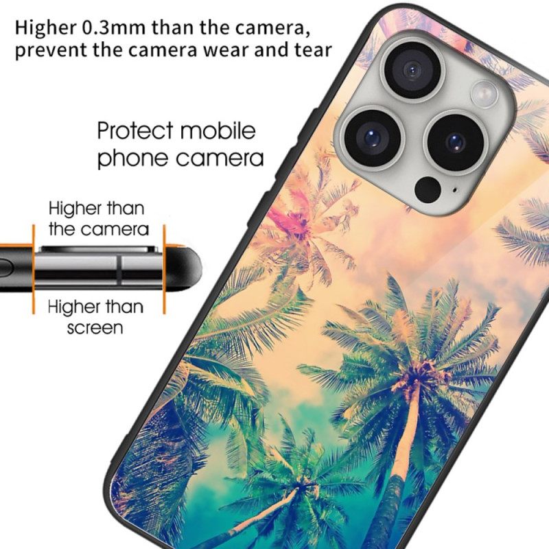 Κάλυμμα iPhone 16 Pro Max Palm Tree Tempered Glass