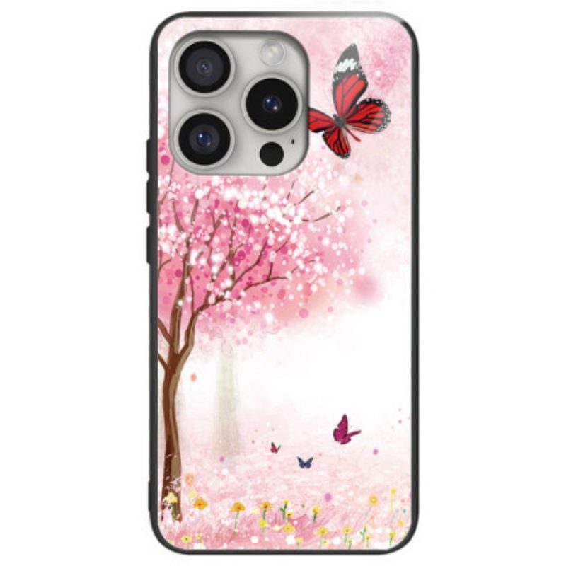 Κάλυμμα iPhone 16 Pro Max Θήκες Κινητών Tempered Glass Cherry Blossoms