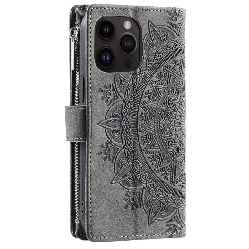 Θηκη Κινητου iPhone 16 Pro Max Θήκες Κινητών Πορτοφόλι Mandala Suede Effect