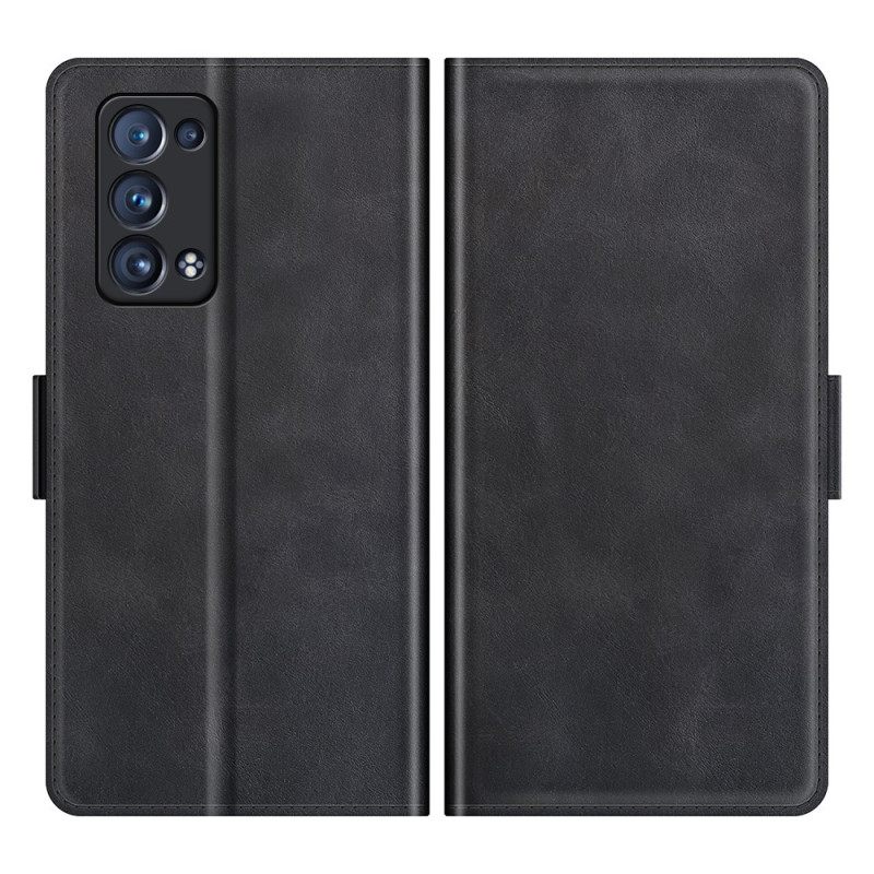 Θήκη Flip Oppo Reno 6 Pro 5G Μαλακό Διπλό Κούμπωμα Skin-touch