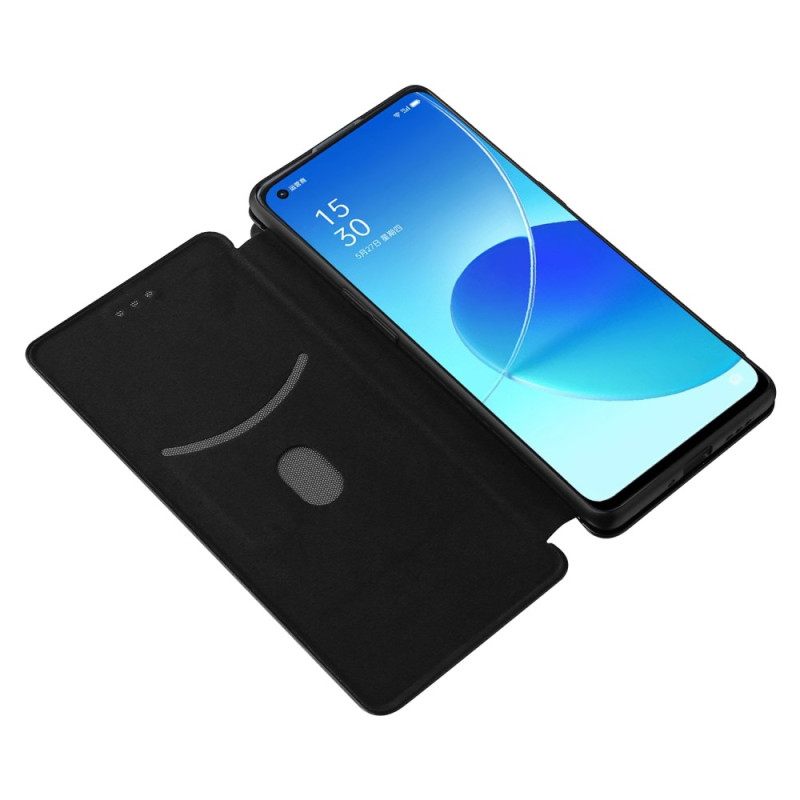 θηκη κινητου Oppo Reno 6 Pro 5G Θήκη Flip Ανθρακονήματα Και Ιμάντες