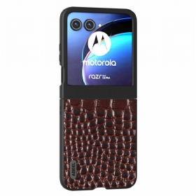 Κάλυμμα Motorola Razr 50 Abeel Crocodile Style Leather