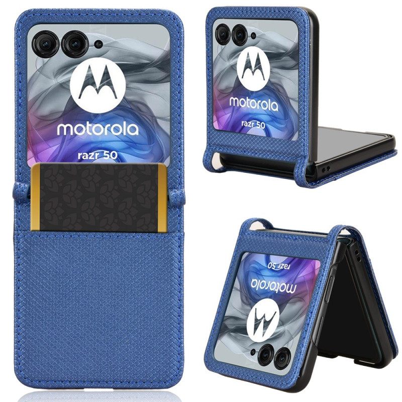 Κάλυμμα Motorola Razr 50 Θήκη Κάρτας Bi-texture