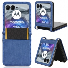 Κάλυμμα Motorola Razr 50 Θήκη Κάρτας Bi-texture