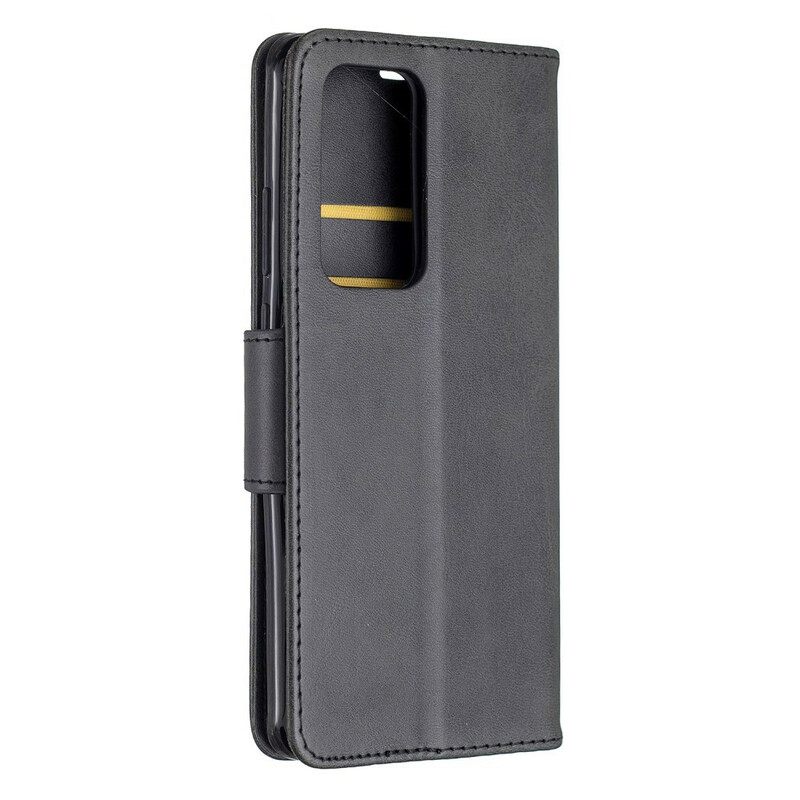 Θήκη Flip Huawei P40 Pro δερματινη θηκη Leather Effect Litchi Διπλή Σειρά