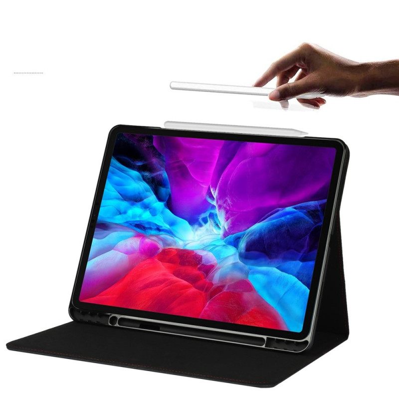 θηκη πορτοφολι iPad Pro 12.9" (2021) Γνήσιο Δέρμα Litchi