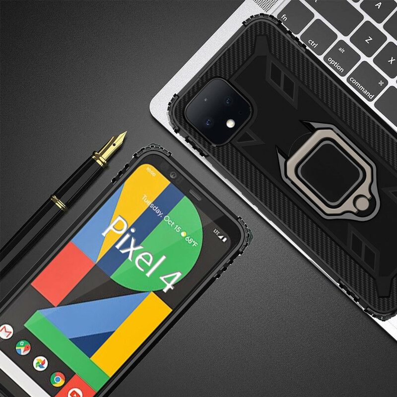 Θήκη Google Pixel 4 Δαχτυλίδι Και Ίνες Άνθρακα