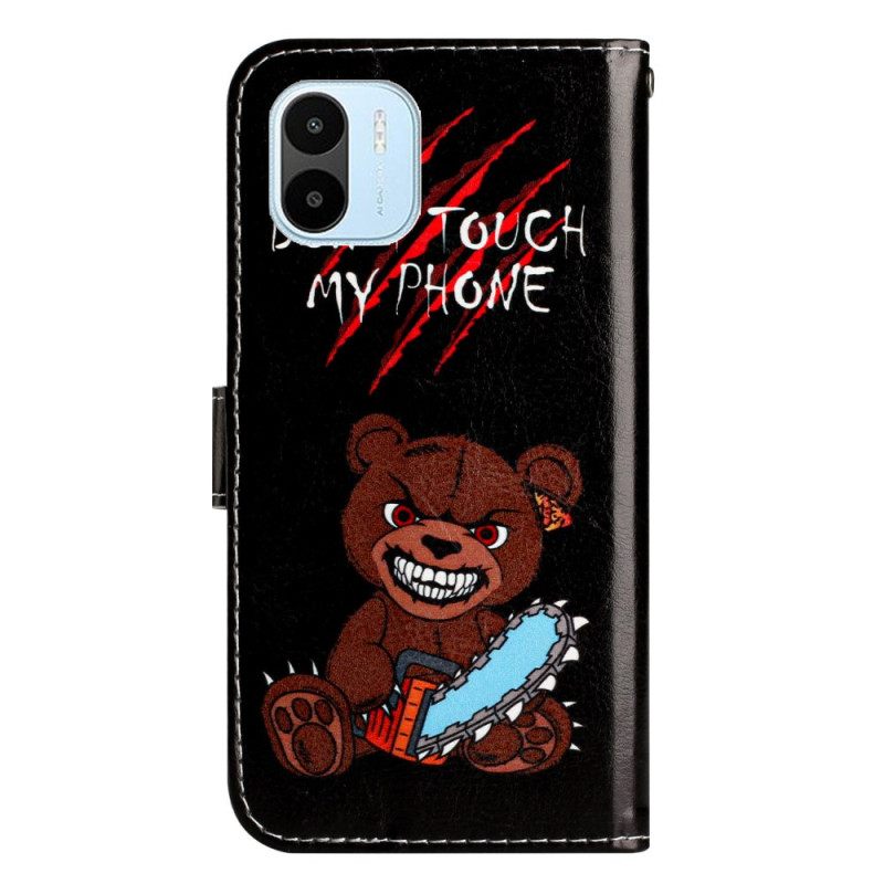 δερματινη θηκη Xiaomi Redmi A1 με κορδονι Furious Thong Bear