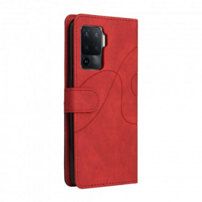 δερματινη θηκη Oppo A94 5G Δίχρωμο Signature Faux Leather